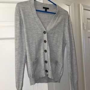 Heather gray J Crew merino wool cardigan